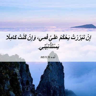 Picture 06 - أَيُّوبَ 9:20 AVD - إِنْ تَبَرَّرْتُ يَحْكُمُ - Bible Verse Picture