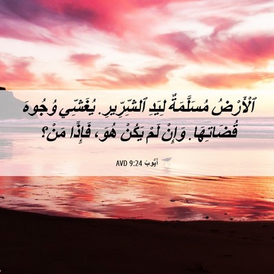 Picture 06 - أَيُّوبَ 9:24 AVD - ٱلْأَرْضُ مُسَلَّمَةٌ - Bible Verse Picture