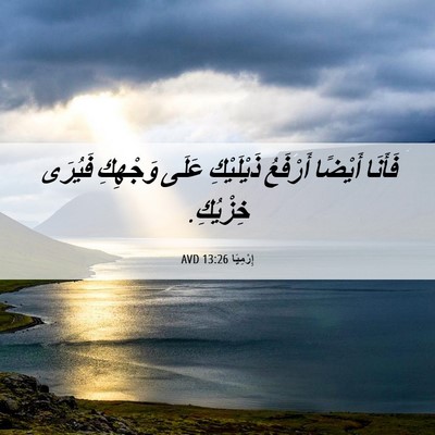Picture 06 - إِرْمِيَا 13:26 AVD - فَأَنَا أَيْضًا أَرْفَعُ - Bible Verse Picture