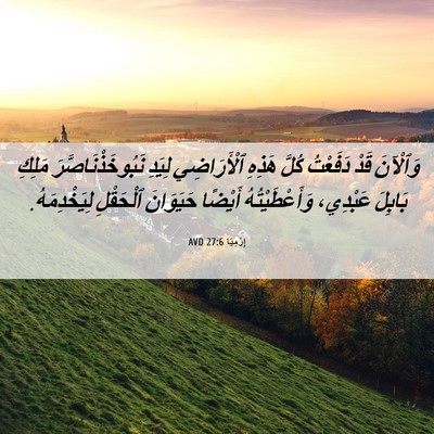 Picture 06 - إِرْمِيَا 27:6 AVD - وَٱلْآنَ قَدْ دَفَعْتُ - Bible Verse Picture