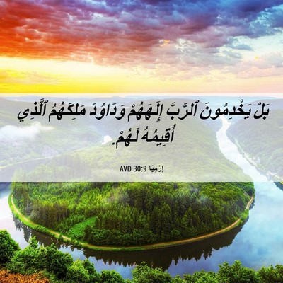 Picture 06 - إِرْمِيَا 30:9 AVD - بَلْ يَخْدِمُونَ ٱلرَّبَّ - Bible Verse Picture