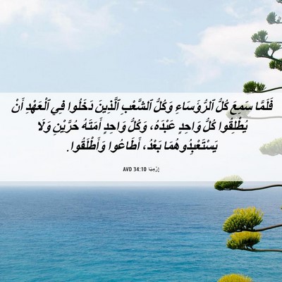 Picture 06 - إِرْمِيَا 34:10 AVD - فَلَمَّا سَمِعَ كُلُّ - Bible Verse Picture