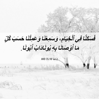 Picture 06 - إِرْمِيَا 35:10 AVD - فَسَكَنَّا فِي - Bible Verse Picture