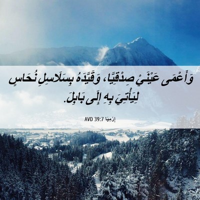 Picture 06 - إِرْمِيَا 39:7 AVD - وَأَعْمَى عَيْنَيْ - Bible Verse Picture