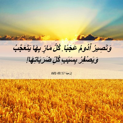 Picture 06 - إِرْمِيَا 49:17 AVD - وَتَصِيرُ أَدُومُ عَجَبًا. - Bible Verse Picture