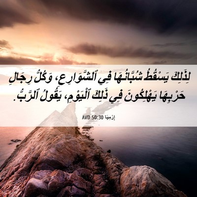 Picture 06 - إِرْمِيَا 50:30 AVD - لِذَلِكَ يَسْقُطُ - Bible Verse Picture