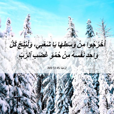 Picture 06 - إِرْمِيَا 51:45 AVD - اُخْرُجُوا مِنْ وَسَطِهَا - Bible Verse Picture