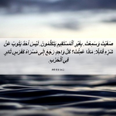 Picture 06 - إِرْمِيَا 8:6 AVD - صَغَيْتُ وَسَمِعْتُ. - Bible Verse Picture