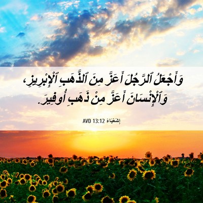 Picture 06 - إِشَعْيَاءَ 13:12 AVD - وَأَجْعَلُ ٱلرَّجُلَ - Bible Verse Picture