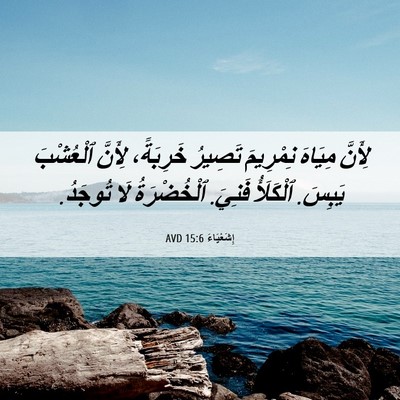 Picture 06 - إِشَعْيَاءَ 15:6 AVD - لِأَنَّ مِيَاهَ نِمْرِيمَ - Bible Verse Picture