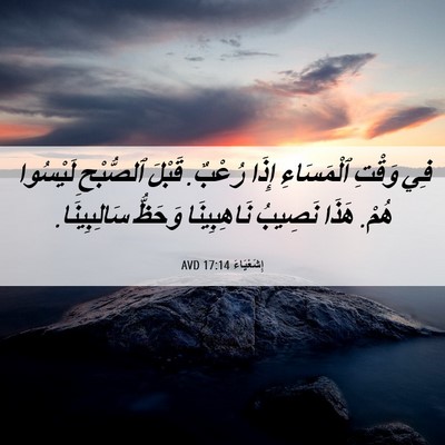 Picture 06 - إِشَعْيَاءَ 17:14 AVD - فِي وَقْتِ ٱلْمَسَاءِ - Bible Verse Picture