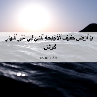 Picture 06 - إِشَعْيَاءَ 18:1 AVD - يَا أَرْضَ حَفِيفِ - Bible Verse Picture