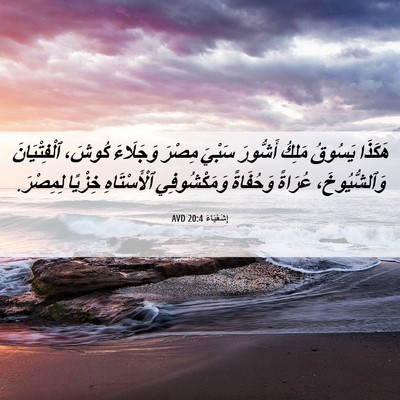 Picture 06 - إِشَعْيَاءَ 20:4 AVD - هَكَذَا يَسُوقُ مَلِكُ - Bible Verse Picture