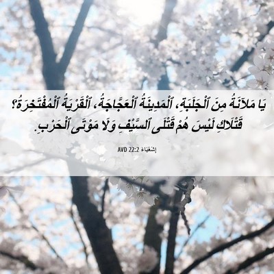 Picture 06 - إِشَعْيَاءَ 22:2 AVD - يَا مَلآنَةُ مِنَ - Bible Verse Picture
