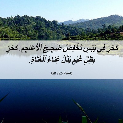 Picture 06 - إِشَعْيَاءَ 25:5 AVD - كَحَرٍّ فِي يَبَسٍ - Bible Verse Picture