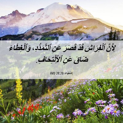 Picture 06 - إِشَعْيَاءَ 28:20 AVD - لِأَنَّ ٱلْفِرَاشَ قَدْ - Bible Verse Picture