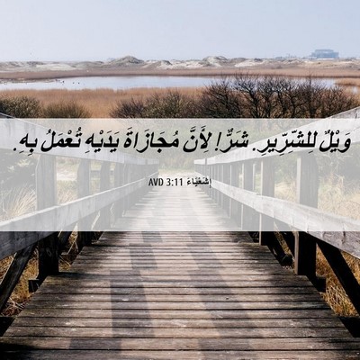 Picture 06 - إِشَعْيَاءَ 3:11 AVD - وَيْلٌ لِلشِّرِّيرِ. - Bible Verse Picture