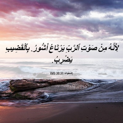 Picture 06 - إِشَعْيَاءَ 30:31 AVD - لِأَنَّهُ مِنْ صَوْتِ - Bible Verse Picture