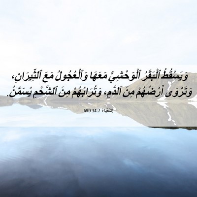 Picture 06 - إِشَعْيَاءَ 34:7 AVD - وَيَسْقُطُ ٱلْبَقَرُ - Bible Verse Picture