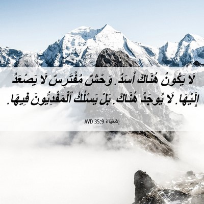 Picture 06 - إِشَعْيَاءَ 35:9 AVD - لَا يَكُونُ هُنَاكَ - Bible Verse Picture
