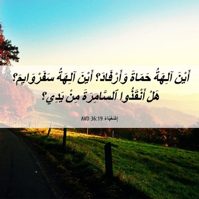 Picture 06 - إِشَعْيَاءَ 36:19 AVD - أَيْنَ آلِهَةُ حَمَاةَ - Bible Verse Picture