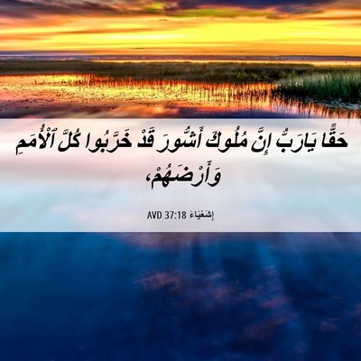 Picture 06 - إِشَعْيَاءَ 37:18 AVD - حَقًّا يَارَبُّ إِنَّ - Bible Verse Picture