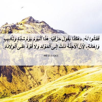 Picture 06 - إِشَعْيَاءَ 37:3 AVD - فَقَالُوا لَهُ: «هَكَذَا - Bible Verse Picture
