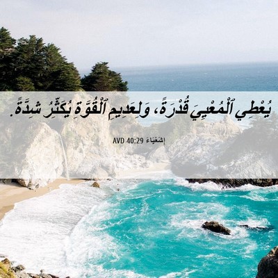 Picture 06 - إِشَعْيَاءَ 40:29 AVD - يُعْطِي ٱلْمُعْيِيَ - Bible Verse Picture