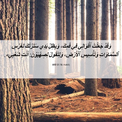 Picture 06 - إِشَعْيَاءَ 51:16 AVD - وَقَدْ جَعَلْتُ - Bible Verse Picture