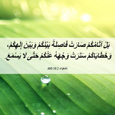 Picture 06 - إِشَعْيَاءَ 59:2 AVD - بَلْ آثَامُكُمْ صَارَتْ - Bible Verse Picture