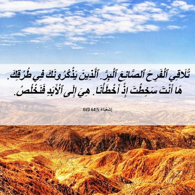 Picture 06 - إِشَعْيَاءَ 64:5 AVD - تُلَاقِي ٱلْفَرِحَ - Bible Verse Picture