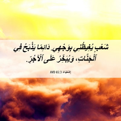 Picture 06 - إِشَعْيَاءَ 65:3 AVD - شَعْبٍ يُغِيظُنِي - Bible Verse Picture