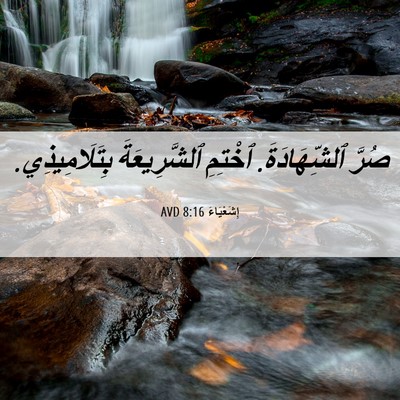 Picture 06 - إِشَعْيَاءَ 8:16 AVD - صُرَّ ٱلشِّهَادَةَ. - Bible Verse Picture