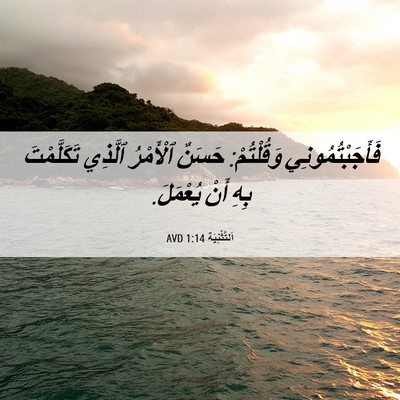 Picture 06 - اَلتَّثْنِيَة 1:14 AVD - فَأَجَبْتُمُونِي - Bible Verse Picture