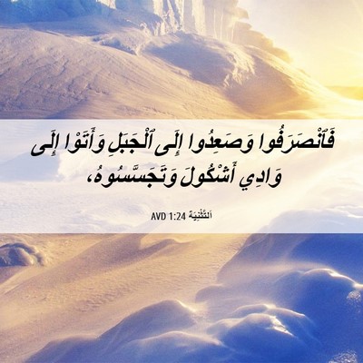 Picture 06 - اَلتَّثْنِيَة 1:24 AVD - فَٱنْصَرَفُوا وَصَعِدُوا - Bible Verse Picture