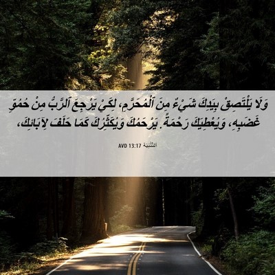Picture 06 - اَلتَّثْنِيَة 13:17 AVD - وَلَا يَلْتَصِقْ بِيَدِكَ - Bible Verse Picture