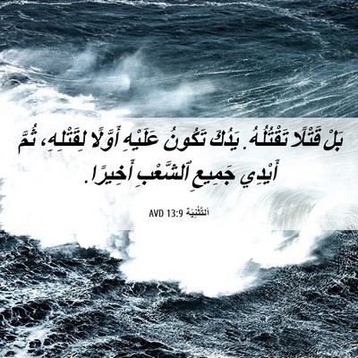 Picture 06 - اَلتَّثْنِيَة 13:9 AVD - بَلْ قَتْلًا تَقْتُلُهُ. - Bible Verse Picture