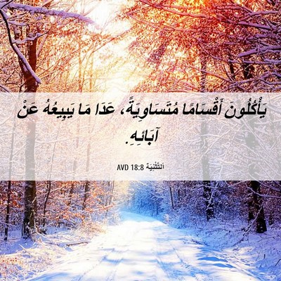 Picture 06 - اَلتَّثْنِيَة 18:8 AVD - يَأْكُلُونَ أَقْسَامًا - Bible Verse Picture