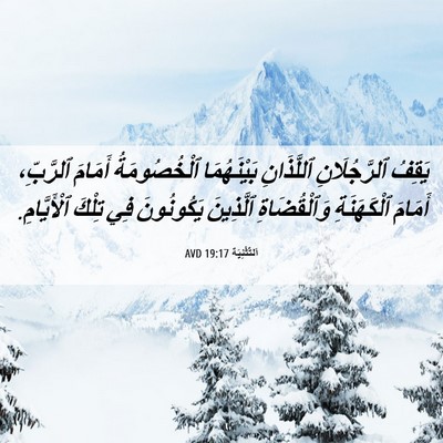 Picture 06 - اَلتَّثْنِيَة 19:17 AVD - يَقِفُ ٱلرَّجُلَانِ - Bible Verse Picture