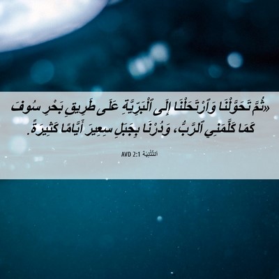 Picture 06 - اَلتَّثْنِيَة 2:1 AVD - «ثُمَّ تَحَوَّلْنَا - Bible Verse Picture