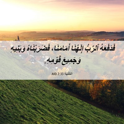 Picture 06 - اَلتَّثْنِيَة 2:33 AVD - فَدَفَعَهُ ٱلرَّبُّ - Bible Verse Picture