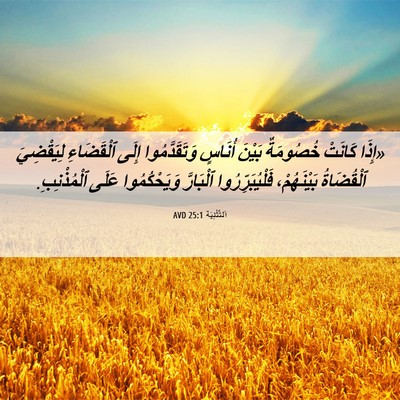Picture 06 - اَلتَّثْنِيَة 25:1 AVD - «إِذَا كَانَتْ خُصُومَةٌ - Bible Verse Picture