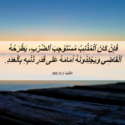 Picture 06 - اَلتَّثْنِيَة 25:2 AVD - فَإِنْ كَانَ ٱلْمُذْنِبُ - Bible Verse Picture
