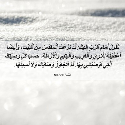 Picture 06 - اَلتَّثْنِيَة 26:13 AVD - تَقُولُ أَمَامَ ٱلرَّبِّ - Bible Verse Picture