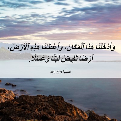 Picture 06 - اَلتَّثْنِيَة 26:9 AVD - وَأَدْخَلَنَا هَذَا - Bible Verse Picture