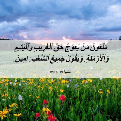 Picture 06 - اَلتَّثْنِيَة 27:19 AVD - مَلْعُونٌ مَنْ يُعَوِّجُ - Bible Verse Picture