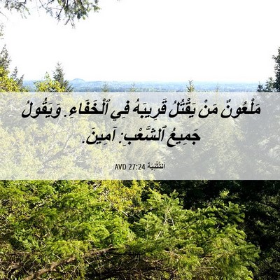 Picture 06 - اَلتَّثْنِيَة 27:24 AVD - مَلْعُونٌ مَنْ يَقْتُلُ - Bible Verse Picture