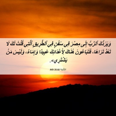 Picture 06 - اَلتَّثْنِيَة 28:68 AVD - وَيَرُدُّكَ ٱلرَّبُّ - Bible Verse Picture