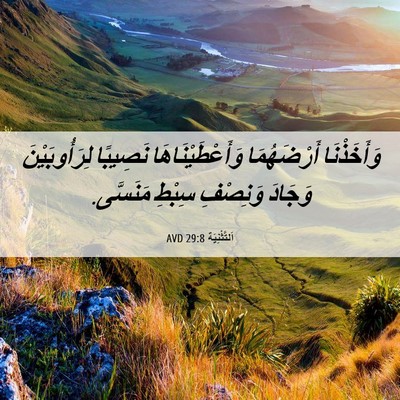 Picture 06 - اَلتَّثْنِيَة 29:8 AVD - وَأَخَذْنَا أَرْضَهُمَا - Bible Verse Picture