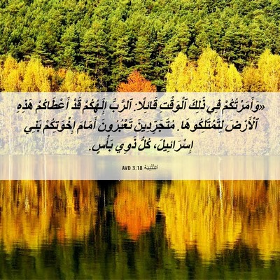 Picture 06 - اَلتَّثْنِيَة 3:18 AVD - «وَأَمَرْتُكُمْ فِي - Bible Verse Picture